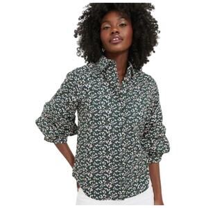 TUCKERNUCK Hyacinth House Green Ruffle Floral Noah Blouse NWT Size XXS